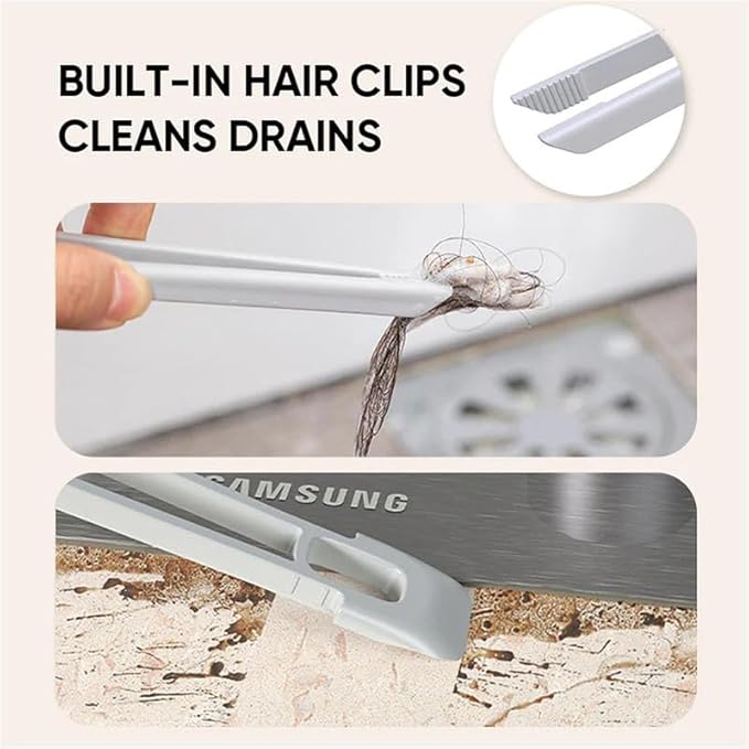 Multi-Function Rotating Crevice Cleaning Brush, 360 Degree Rotating No Dead Corners Hard Bristle Crevice Gap Brush Tool for Bathroom Household Kitchen (Khaki 1pcs)