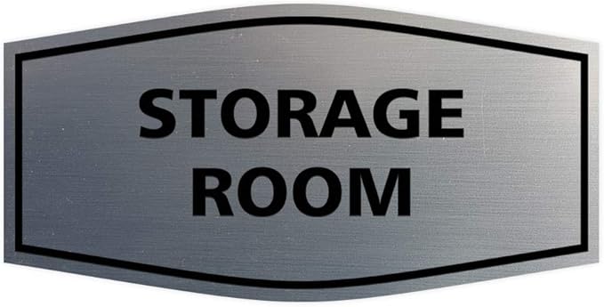 Signs ByLITA Fancy Storage Room Sign (Brushed Silver) - Large 10 Pack