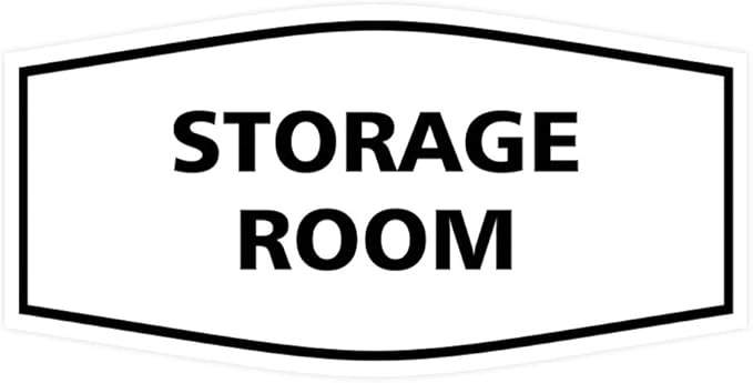 Signs ByLITA Fancy Storage Room Sign (White) - Large 10 Pack