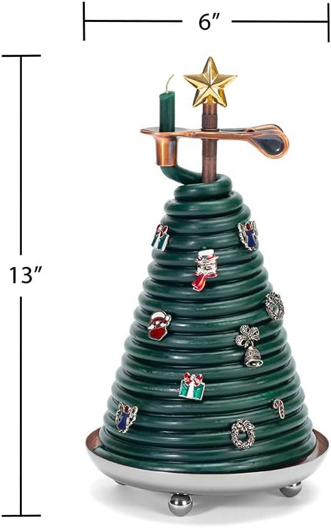 Candle by the Hour 80-Hour Christmas Tree Candle with 14 charms, Eco-friendly Natural Beeswax with Cotton Wick