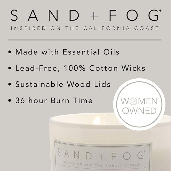 Sand + Fog Scented Candle - Fresh Cut Pine – Additional Scents and Sizes – 100% Cotton Lead-Free Wick - Luxury Air Freshening Jar Candles - Perfect Home Decor – 12oz …