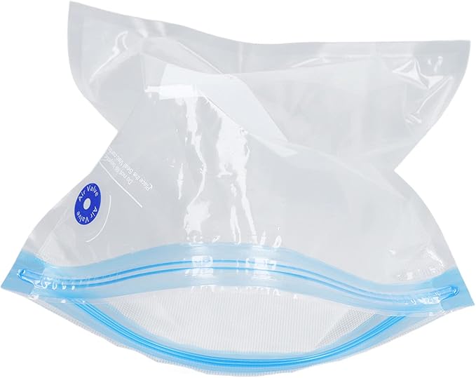 6-Pack Vacuum Storage Bags, 8.7x8.3in Reusable Space Saver Bags Transparent PE + PA Vacuum Sealer with Good Seal for Wardrobe Organization & Refrigerator Food Storage (A:22 * 21cm)