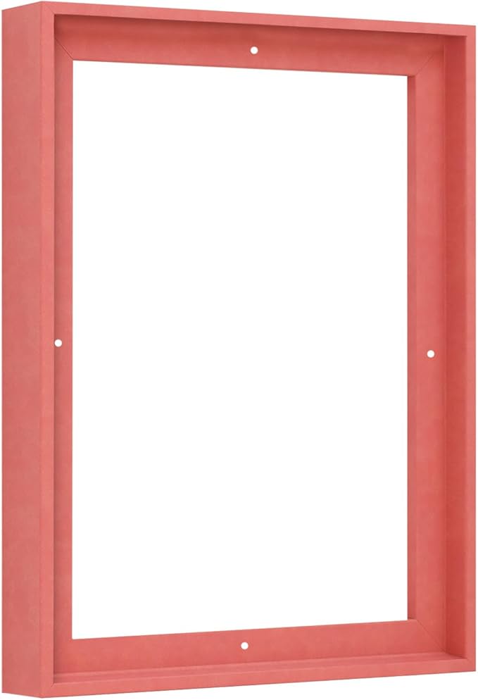Pixy Canvas Floater Frame 14x18 for 1-1/2 (1.5) inch Deep Canvas Paintings/Canvas Prints/Wood Canvas Panels/Wall Art/Wall Decor/Home Decor/Artwork (Pastel Red/Pink, 14 x 18 inch, Portrait)