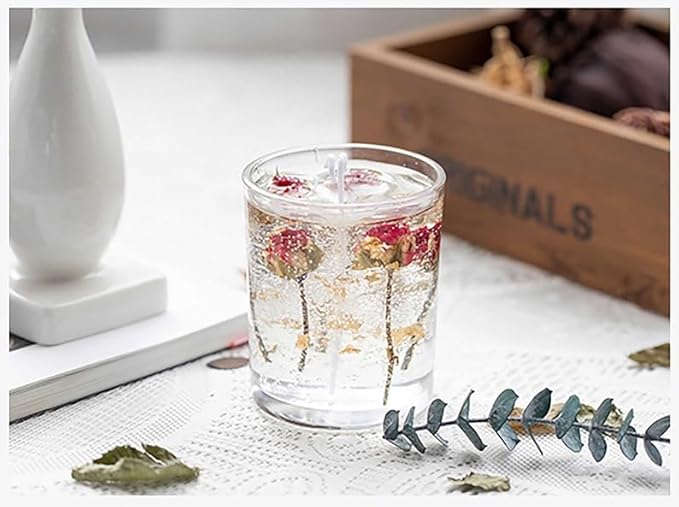 SimpleVibesXinPuwei DIY Scented Botanical Jelly Candle Kit with Step-by-Step Instructions - Create Your Own Unique Fragrant Candle (Style 3)