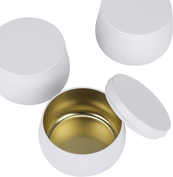 8oz Candle tins with lids,White Candle Jars,Bulk Candle tins for Making Candles,Candle Making Jars(24PACK, White)