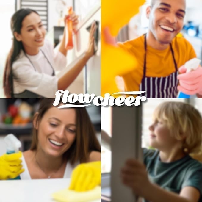 Flowcheer All Purpose Cleaner Concentrate Refills, Multi Surface Clean Refill,No Toxic Cleaning Tablets(12Pack)-Makes 192 fl oz(12x16Fl oz)Bottles of Spray Cleaner for Household&Kitchen Cleaning-Lemon