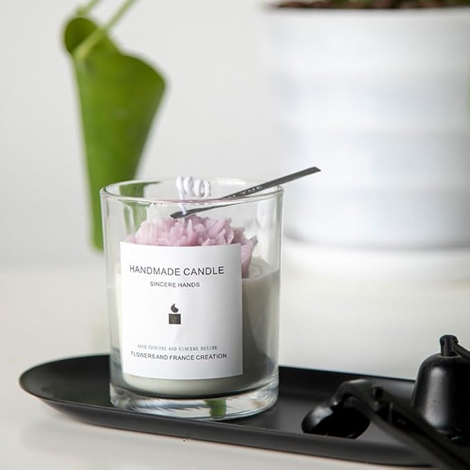 SimpleVibesXinPuwei DIY Scented Botanical Jelly Candle DIY Candle Kit House Warming Gift (Style B, Mold Style 2)
