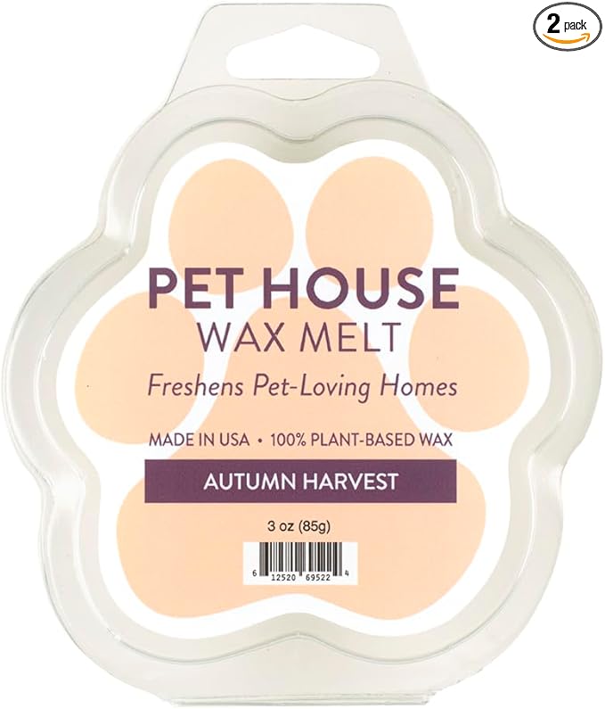 One Fur All Pet House Scented Wax Melts for Warmer - Long-Lasting Pet Friendly Plant Based Soy Wax Melts - Autumn Harvest Pack of 2