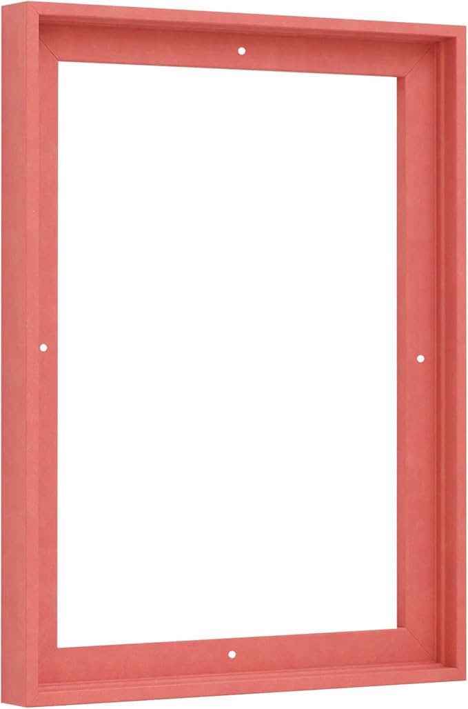 Pixy Canvas Floater Frame 26x28 for 3/4 (0.75) inch Deep Canvas Paintings/Canvas Prints/Wood Canvas Panels/Wall Art/Wall Decor/Home Decor/Artwork (Pastel Red/Pink, 26 x 28 inch, Portrait)