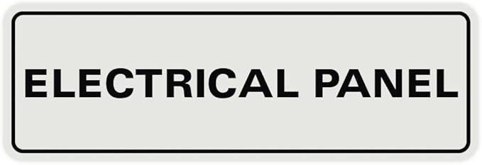 All Quality Standard Electrical Panel Wall or Door Sign - Durable Material | Clear and Functional Sign | Easy Installation‌ - Lt Gray - Medium (2 Pack)