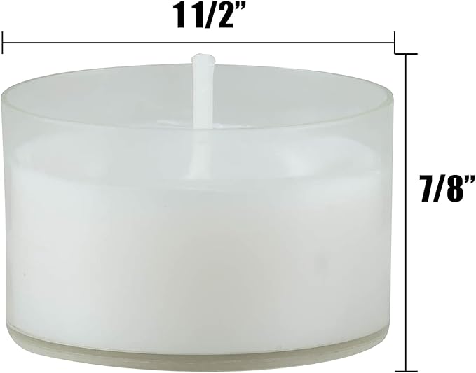 Stonebriar Bulk 24 Pack Unscented Smokeless Long Burning Clear Cup Tea Light Candles with 6 to 7 Hour Extended Burn Time
