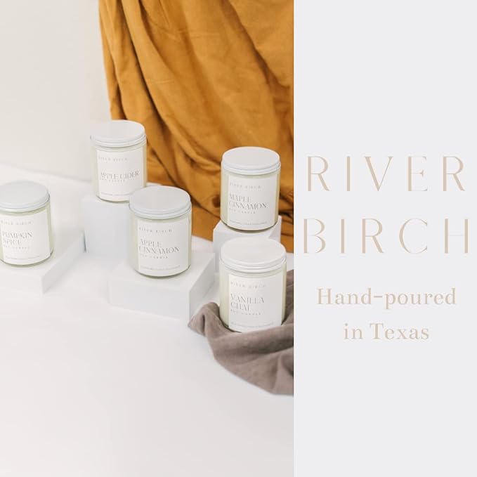 River Birch Candles Vanilla Peppermint Scented Candle | Premium, All-Natural, Non-Toxic, Soy Candles | 8.5oz 40 Hr Burn Time | Cozy Relaxing Gifts for Home