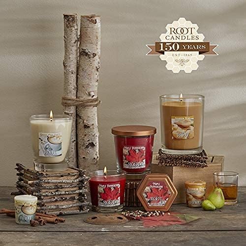 Root Candles Fall Scented Votive Candles Beeswax Blend Premium Handcrafted 20-Hour Votives, 18-Count, Bourbon Pear