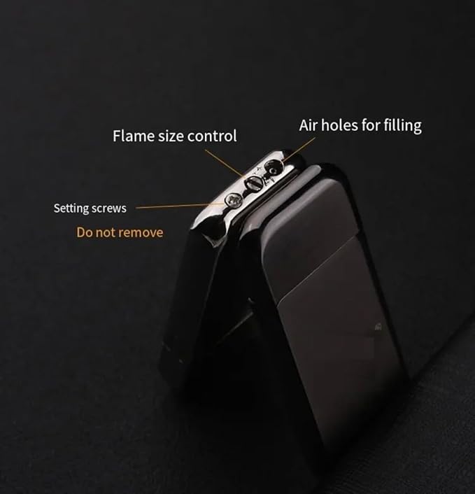 NIVEK Slim Compact Lighter, Ultra Thin, Small Portable, Soft Flame Refillable for Men Women (Black Chrome)