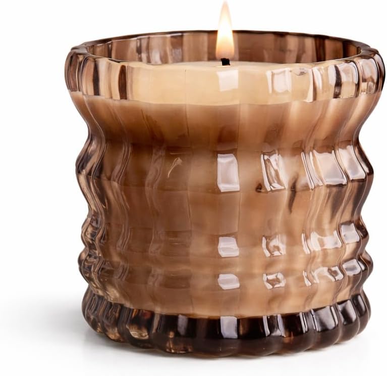 Willow Scented Candle, 8 oz Luxury Non-Toxic Candle with Floral, Citrus, Woody & Resinous Notes, 50+ Hour Burn Time, Stress Relief Home Fragrance, Vegan Candle Gift in Textured Glass