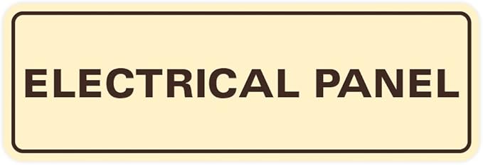 All Quality Standard Electrical Panel Wall or Door Sign - Durable Material | Clear and Functional Sign | Easy Installation‌ - Ivory/Dark Brown - Medium (1 Pack)