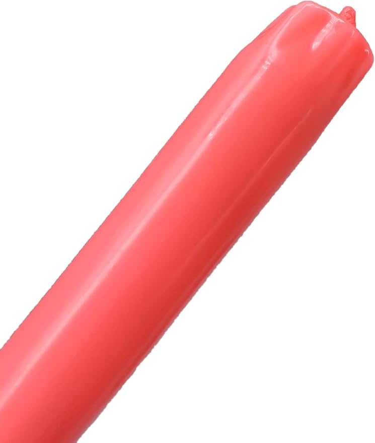 D'light Online Elegant 10" Unscented Coral Taper Candles, Premium Quality Hand-Dipped Tapered Candles, Dripless and Smokeless - Set of 12 Individually Wrapped (10 Inch, Coral)