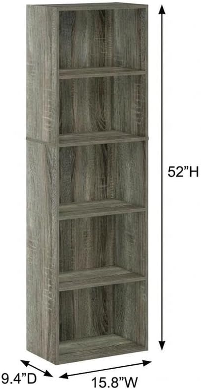 Furnifact French Oak Bookcase with Elegant Design, Durable Wood Construction, Modern Storage Solution, Stylish Home Office and Living Room Accent