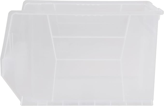 Akro-Mils 30282 Super-Size AkroBins Plastic Storage Bins, Space-Saving Stackable Bins for Garage, Classroom, Warehouse Organization, 20" L x 12" W x 12" H, Clear, 2-Pack