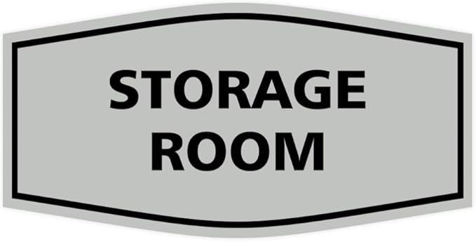 Signs ByLITA Fancy Storage Room Sign (Lt Gray) - Small 2 Pack