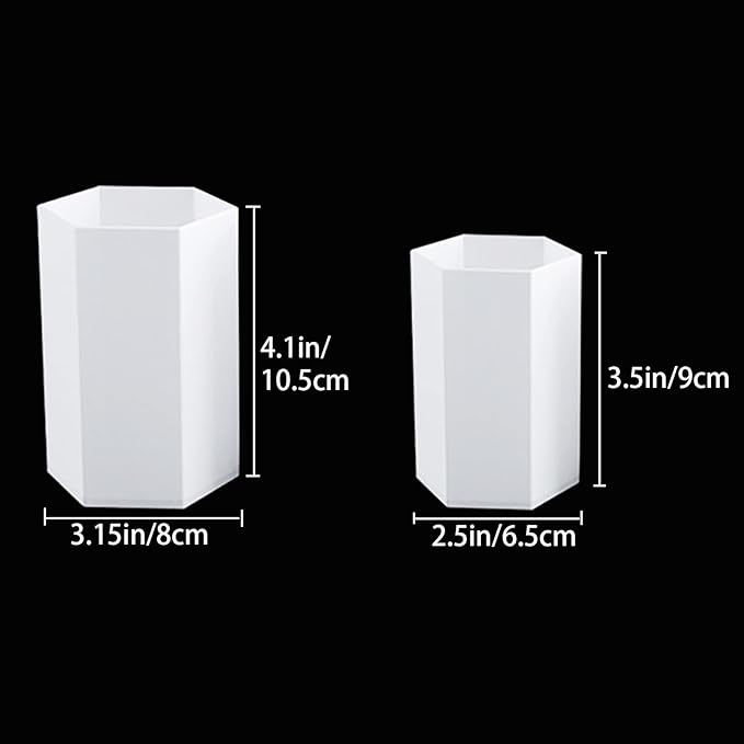 3 Pack Cylinder Candle Molds and 2 Pack Hexagon Shaped Candle Molds Cylinder Light Resin Mold for Making Candles, Soaps, Flower Specimen, Insect Specimen, DIY Clay Molds etc (5 Sizes)