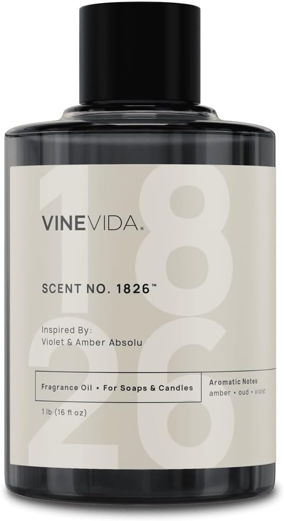 VINEVIDA [16oz] Violet & Amber Absolu Fragrance Oil for Candle Making - Natural Candle Oil Scents - Soap Making Essential Oil - Made in USA