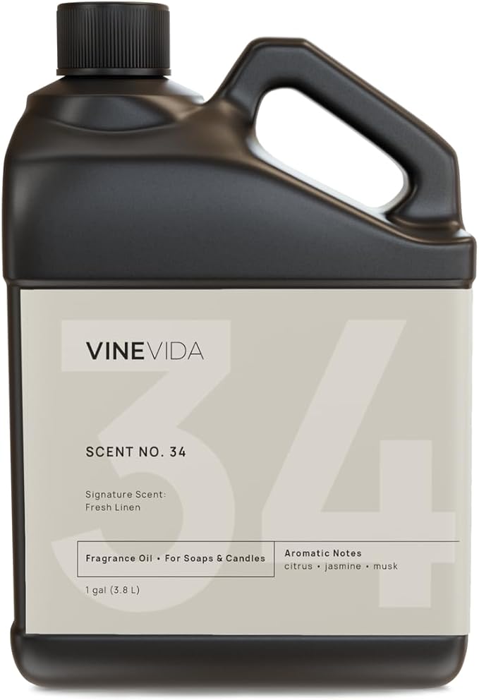 VINEVIDA [128oz] Fresh Linen Fragrance Oil for Candle Making and Soap Making - Premium Candle Scents for Soy Candles