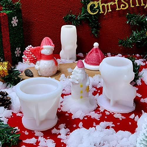 2pcs 3D Christmas Tree Silicone Candle Soap Epoxy Resin Wax Mold Silicone Shapes Christmas Trees Mold for Candle Resin Soap Craft Cake Chocolate Making Kit Christmas Gift (Christmas hat+Tree)