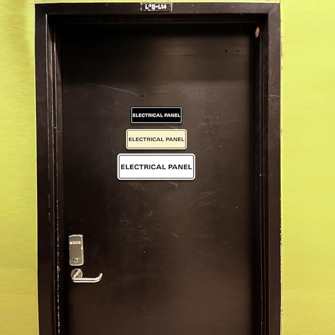 All Quality Standard Electrical Panel Wall or Door Sign - Durable Material | Clear and Functional Sign | Easy Installation‌ - Lt Gray - Large (1 Pack)