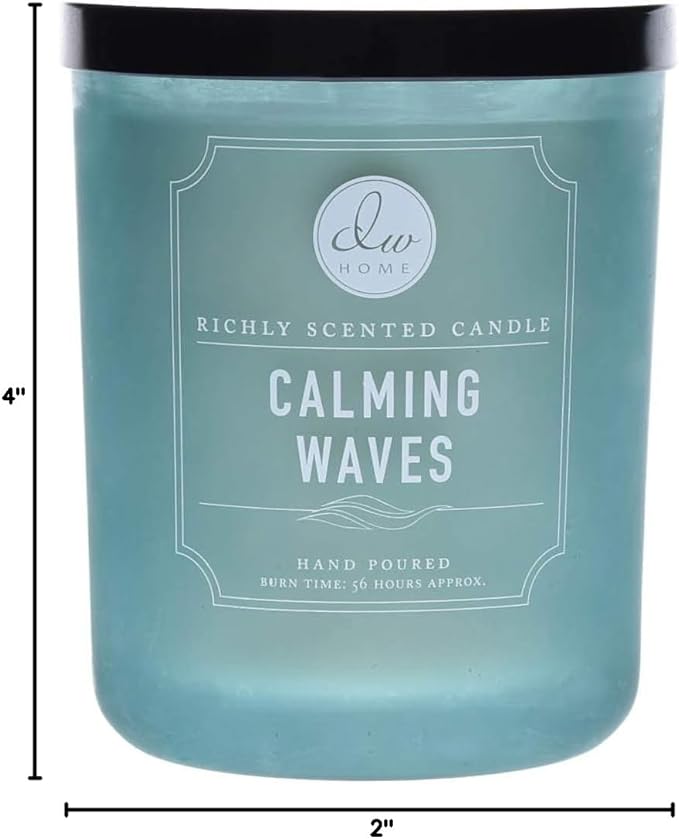 DW Home Calming Waves Scented Candle for Home, 15 oz, Large Double Wick Candle Jar, Up to 56H Burn Time, Luxury Scented Candle for Relaxation, Gifting, Home Décor