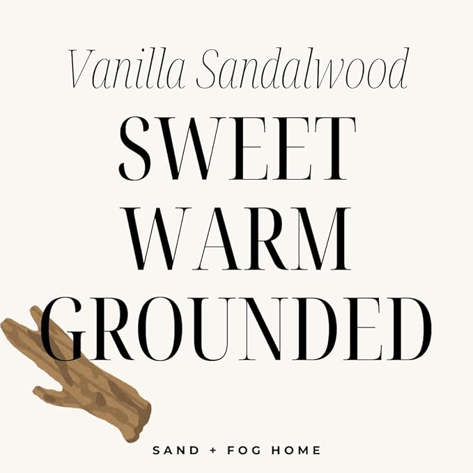 Sand + Fog Scented Candles - Vanilla Sandalwood - Additional Scents and Sizes - 3 Wicks 100% Cotton Lead-Free - Luxury Air Freshening Jar Candles - Perfect Home Decor - 21 oz