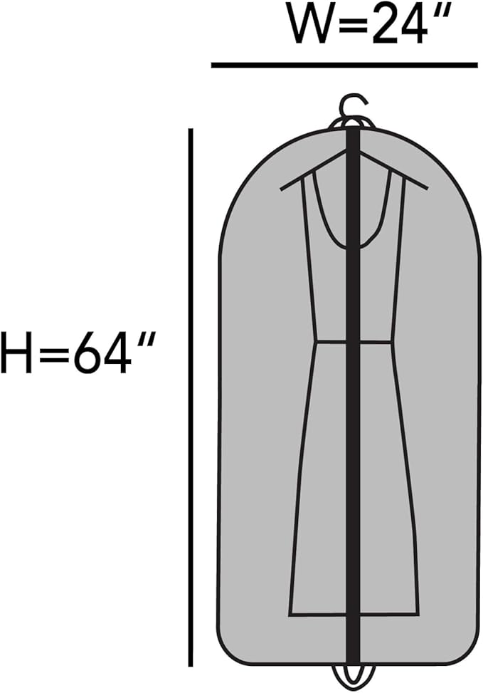 Covermates Keepsakes Garment Bag Set for Closet Storage and Travel – Breathable Suit and Dress Bags with ID Window and Carrying Handles – Heavy-Duty Hanging Wardrobe Protection Set, Black