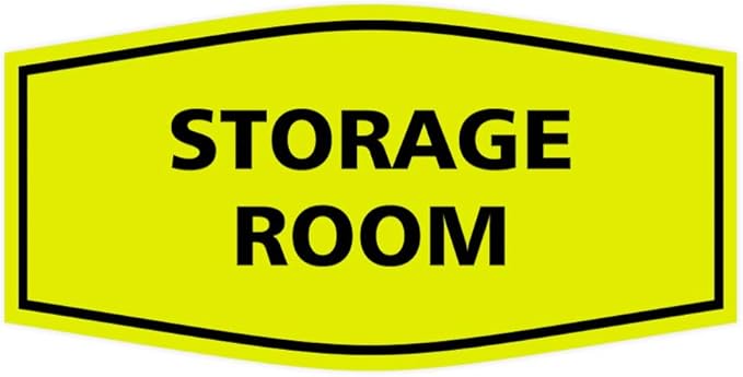 Signs ByLITA Fancy Storage Room Sign (Yellow/Black) - Small 1 Pack