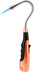 Butane Lighter with Visual Fuel Window for Kitchen Grill, Orange (No Butane)