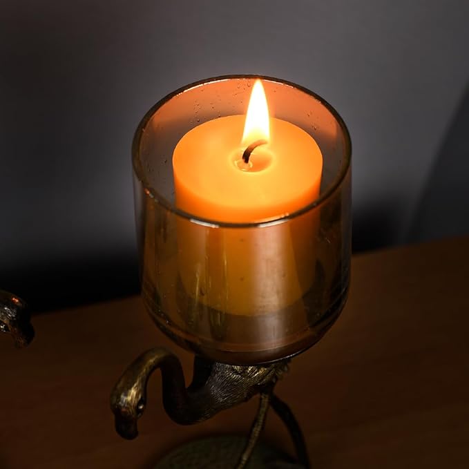DEYBBY Natural Beeswax Pillar Candle -2x2 inch Smokeless Dripless Candles Set of 6 -Small Yellow Pure Beeswax Candles with Natural Scent for Family Church Prayer Home Decor, Each 13 Hours Burning