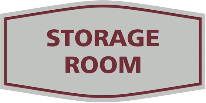 Signs ByLITA Fancy Storage Room Sign (Light Grey/Burgundy) - Small 1 Pack