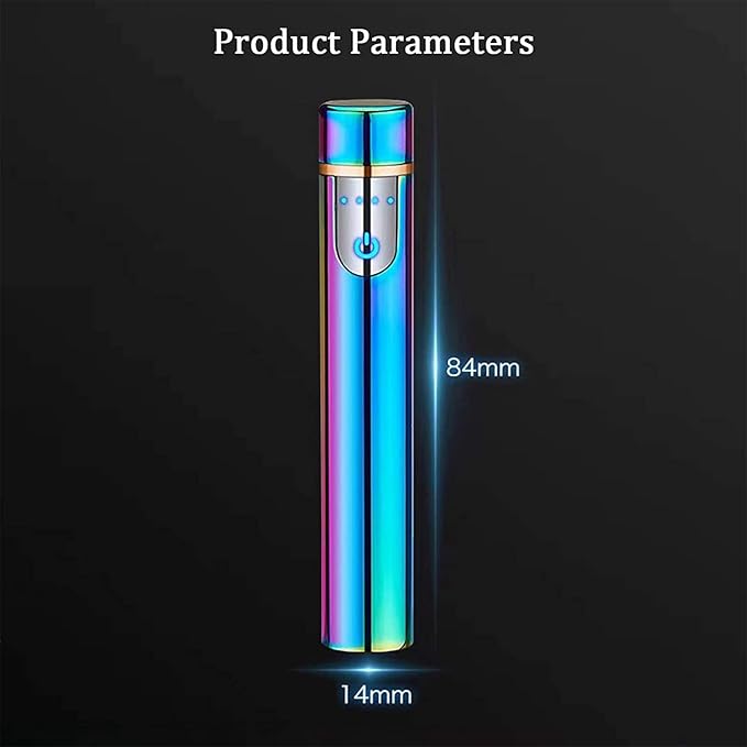 Electronic Lighter, USB Rechargeable Mini Cylindrical Strip Flameless Windproof Electric Upgrade Smart Fingerprint Ignition Lighter for Indoor Outdoor Cigarette (Rose Gold)