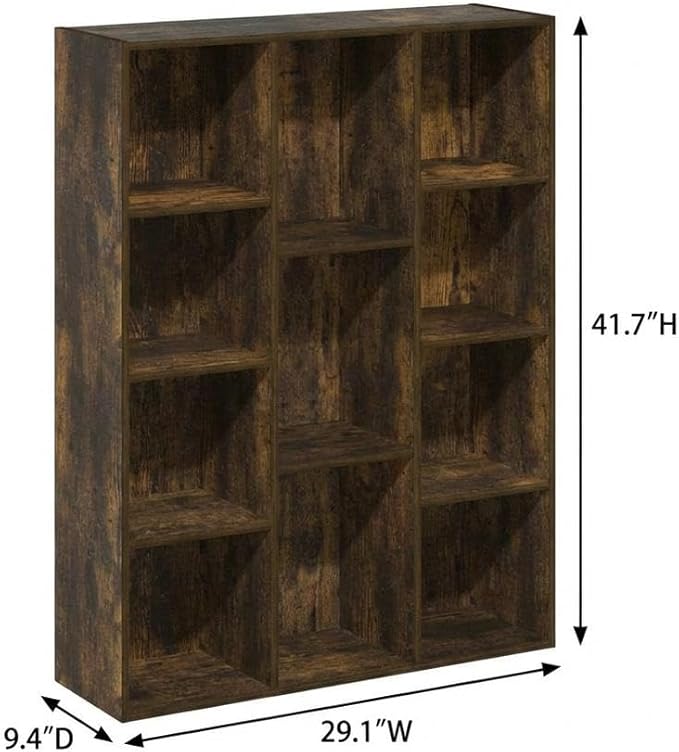 Furnifact Amber Pine Bookcase Elegant Storage Solution with Durable Wood Construction, Spacious Shelving for Living Room, Office, or Bedroom