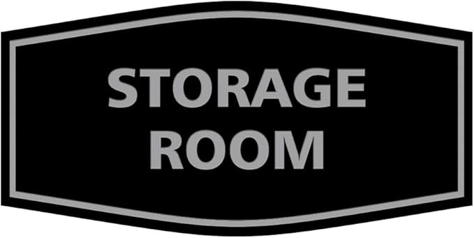 Signs ByLITA Fancy Storage Room Sign (Black/Silver) - Small 10 Pack