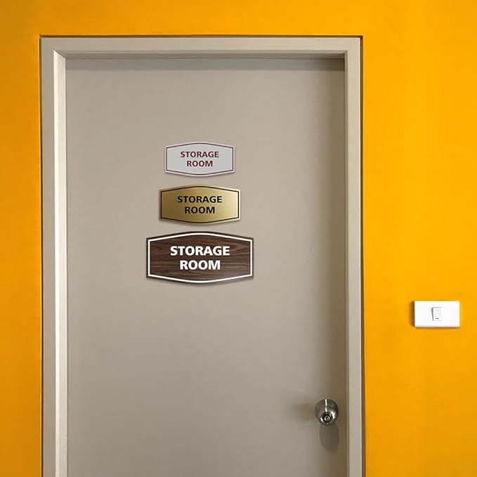 Signs ByLITA Fancy Storage Room Sign (Dark Brown) - Small 5 Pack
