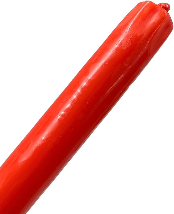 D'light Online Bittersweet Red Orange Elegant 12" Taper Premium Quality Candles, Unscented, Hand-Dipped Tapered Candles, Dripless and Smokeless - Set of 12 Individually Wrapped (12 Inch, Bittersweet)