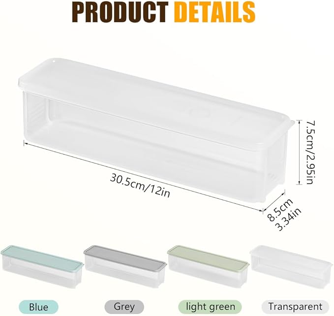 Storage & Crisper Boxes, 2025 New Durable Food Storage Containers, Stackable Refrigerator Organizer for Kitchen, Airtight Food Box with Lids, Fresh-Keeping Container Suitable (Grey, 3pcs)