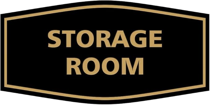 Signs ByLITA Fancy Storage Room Sign (Black Gold) - Medium 10 Pack