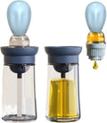 TINMIX Oil Dispenser with Brush - 2 Pack Glass Olive Oil Dispenser Bottle with Basting Brush for Cooking Frying Baking Kitchen 180ml, T-OB21 Blue