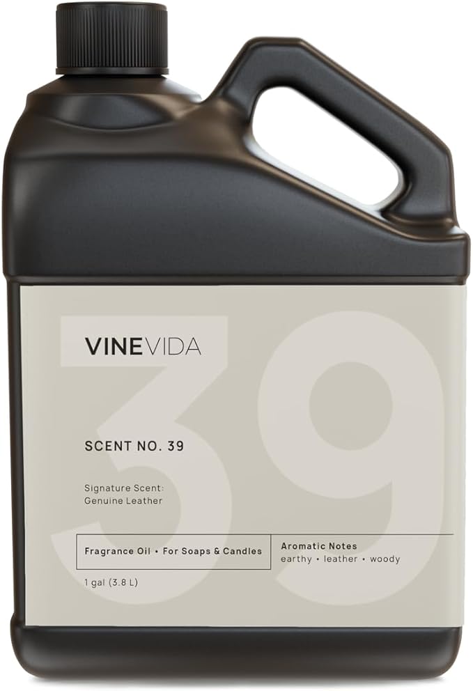 VINEVIDA [128oz] Genuine Leather Fragrance Oil for Candle Making - Made in USA Scents for Soap Making - Natural Candle Fragrance Oil