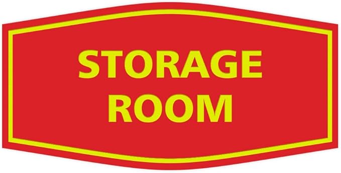 Signs ByLITA Fancy Storage Room Sign (Red/Yellow) - Small 1 Pack