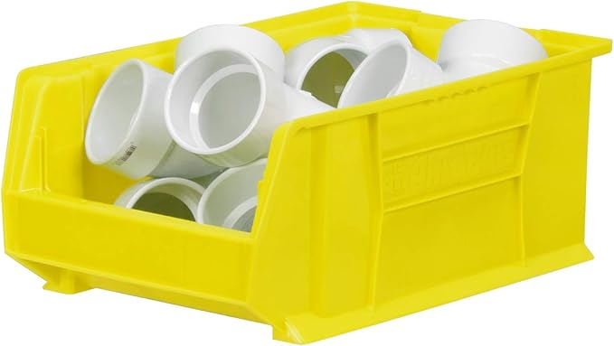 Akro-Mils 30281 Super-Size AkroBins Plastic Storage Bins, Space-Saving Stackable Bins for Garage, Classroom, Warehouse Organization, 20" L x 12" W x 8" H, Yellow, 3-Pack
