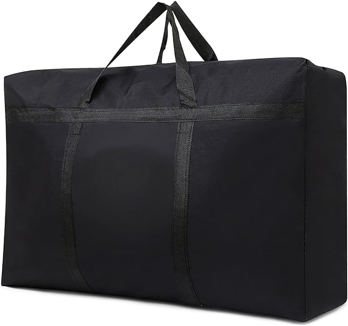 Multipurpose Extra Large Heavy Duty Storage Bags Duffle Bags for Space Saving Moving Storage (Black, 42Gal/160L)