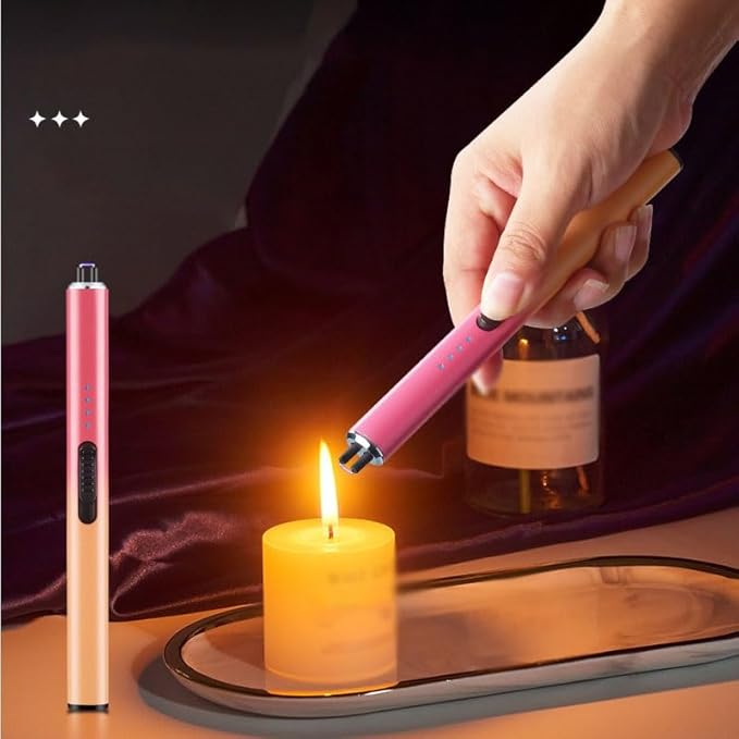Electric Candle Lighter Plasma Arc Lighters Windproof Flameless with Double Safety Switch USB Rechargeable Battery(4pack b)