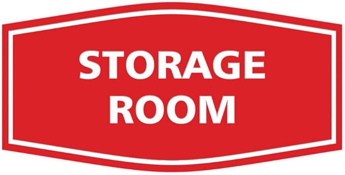 Signs ByLITA Fancy Storage Room Sign (Red) - Medium 5 Pack